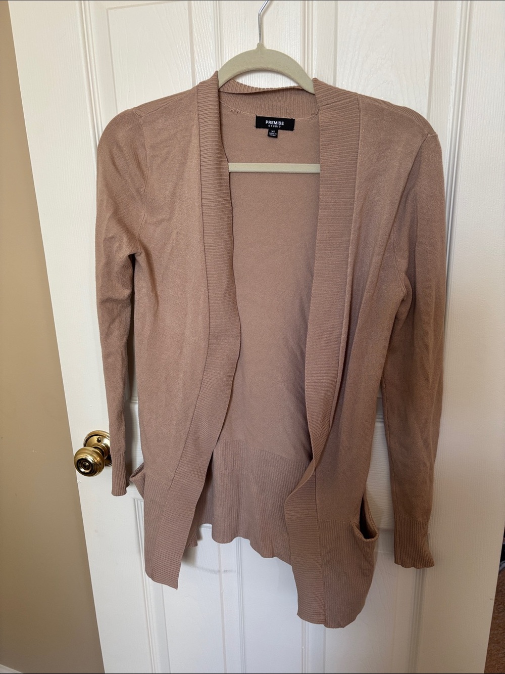 Premise Open-Front Cardigan Sweater - Tan